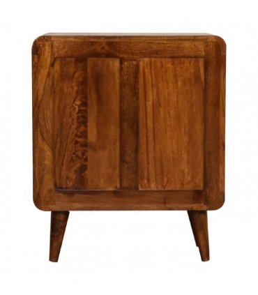 Artisan Furniture Solid Wood Mini Curved Chestnut Chest, 3 Drawers, Dark Brown