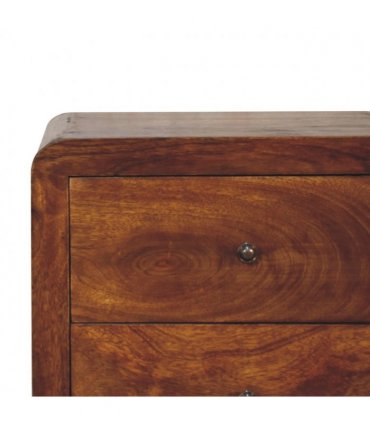 Artisan Furniture Solid Wood Aspen Tallboy, 5 Drawers, Dark Brown