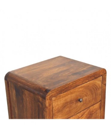 Artisan Furniture Solid Wood Aspen Tallboy, 5 Drawers, Dark Brown