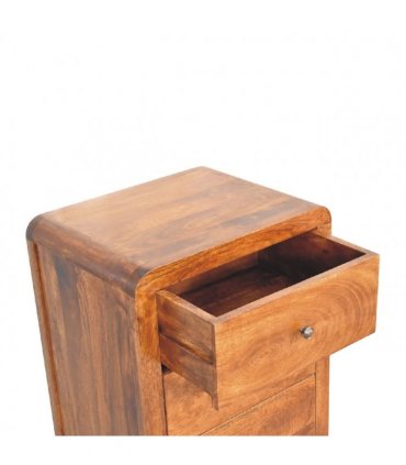 Artisan Furniture Solid Wood Aspen Tallboy, 5 Drawers, Dark Brown