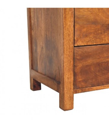 Artisan Furniture Solid Wood Aspen Tallboy, 5 Drawers, Dark Brown