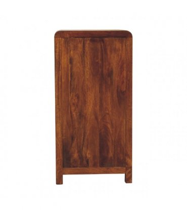 Artisan Furniture Solid Wood Aspen Tallboy, 5 Drawers, Dark Brown