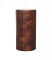 Artisan Furniture Solid Wood Chestnut Drum Chest, 3 Drawers, Dark Brown