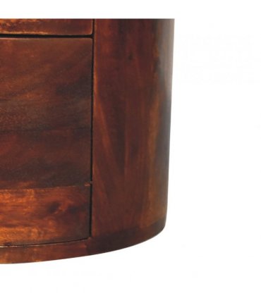 Artisan Furniture Solid Wood Chestnut Drum Chest, 3 Drawers, Dark Brown