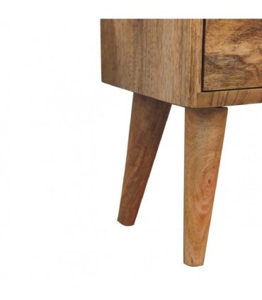 Artisan Furniture Solid Wood Mini Oak-ish Modern Bedside, Brown, 2 Drawers