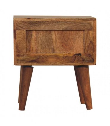 Artisan Furniture Solid Wood Mini Oak-ish Modern Bedside, Brown, 2 Drawers