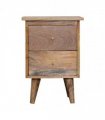 Artisan Furniture Solid Wood Oak-ish Bedside, Brown, 2 Drawers