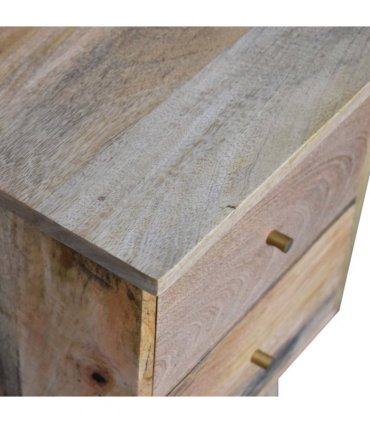 Artisan Furniture Solid Wood Oak-ish Bedside, Brown, 2 Drawers