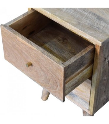 Artisan Furniture Solid Wood Oak-ish Bedside, Brown, 2 Drawers