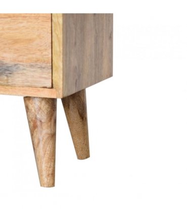 Artisan Furniture Solid Wood Oak-ish Bedside, Brown, 2 Drawers
