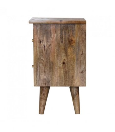 Artisan Furniture Solid Wood Oak-ish Bedside, Brown, 2 Drawers