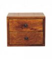 Artisan Furniture Solid Wood Solis 2-Drawer Chestnut Wall Mounted Nightstand, Dark Brown