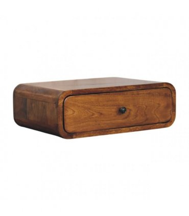 Artisan Furniture Solid Wood Avora Wall-Mounted Honey Caramel 1 Drawer Nightstand, Brown