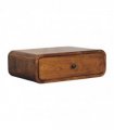 Artisan Furniture Solid Wood Avora Wall-Mounted Honey Caramel 1 Drawer Nightstand, Brown