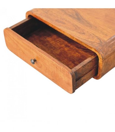 Artisan Furniture Solid Wood Avora Wall-Mounted Honey Caramel 1 Drawer Nightstand, Brown