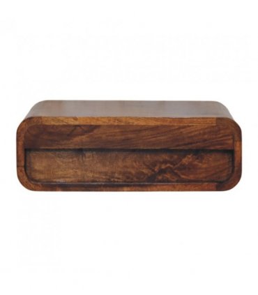 Artisan Furniture Solid Wood Avora Wall-Mounted Honey Caramel 1 Drawer Nightstand, Brown