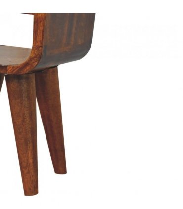 Artisan Furniture Solid Wood Extra Mini Chestnut Curve Lower Bedside, 1 Drawer, 1 Open Slot, Brown