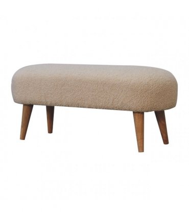 Artisan Furniture Hallway Bench, Upholstered, Brown & Cream