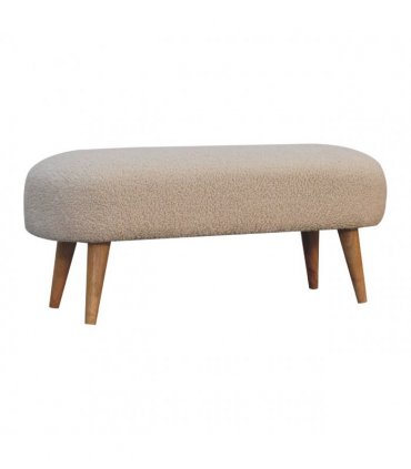Artisan Furniture Hallway Bench, Upholstered, Brown & Cream