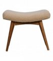 Artisan Furniture Solid Wood Boucle Cream Curved Bench, Beige
