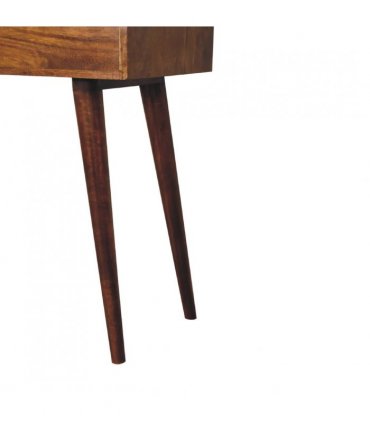 Artisan Furniture Solid Wood Mini Chestnut Fold Vanity, 4 Storage compartments with mirror, Brown