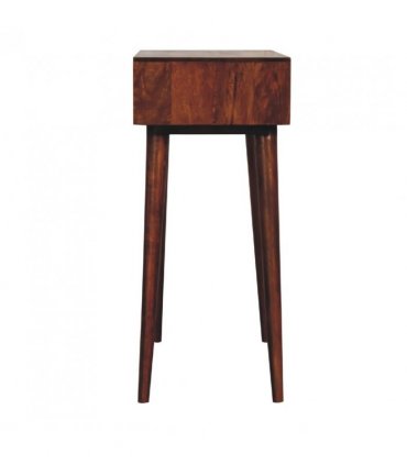 Artisan Furniture Solid Wood Mini Chestnut Fold Vanity, 4 Storage compartments with mirror, Brown