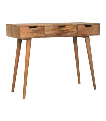 Artisan Furniture Solid Wood Oak-ish Dressing Table, 2 Drawers, Beige