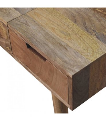 Artisan Furniture Solid Wood Oak-ish Dressing Table, 2 Drawers, Beige