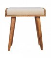 Artisan Furniture Solid Wood Boucle Cream Tray Style Footstool, Upholstered, Cream & Brown Color