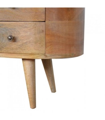 Artisan Furniture Solid Wood Rounded Entertainment Unit, Beige, 4Drawers