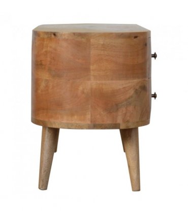 Artisan Furniture Solid Wood Rounded Entertainment Unit, Beige, 4Drawers