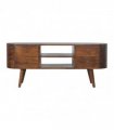 Artisan Furniture Solid Wood Chestnut Rounded Entertainment Unit, 4 Drawers, 2 Open Slots
