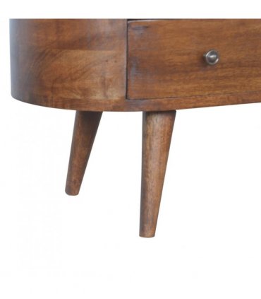 Artisan Furniture Solid Wood Chestnut Rounded Entertainment Unit, 4 Drawers, 2 Open Slots