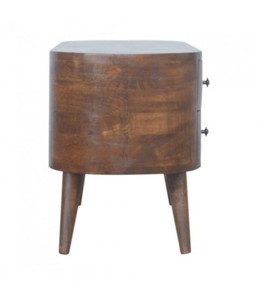 Artisan Furniture Solid Wood Chestnut Rounded Entertainment Unit, 4 Drawers, 2 Open Slots