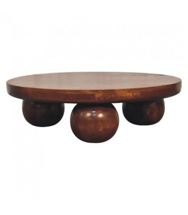 Artisan Furniture Solid Wood Chestnut Central Ball Table, Brown