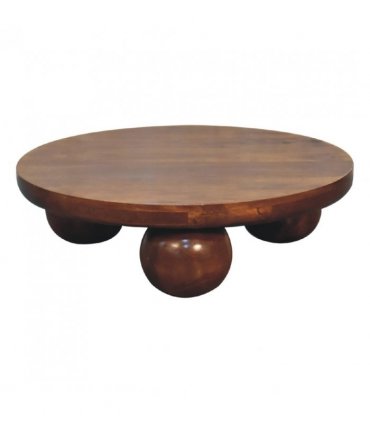 Artisan Furniture Solid Wood Chestnut Central Ball Table, Brown