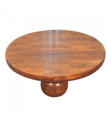Artisan Furniture Solid Wood Chestnut Central Ball Table, Brown