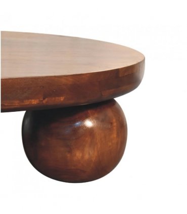 Artisan Furniture Solid Wood Chestnut Central Ball Table, Brown