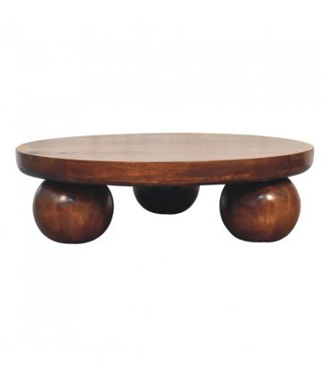 Artisan Furniture Solid Wood Chestnut Central Ball Table, Brown