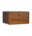 Artisan Furniture Solid Wood Floating Curved Chestnut Bedside, Brown, 2Drawers