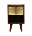 Artisan Furniture Solid Wood Mini Manila Gold 1 Drawer Bedside, 1 Shelf, Brown & Golden