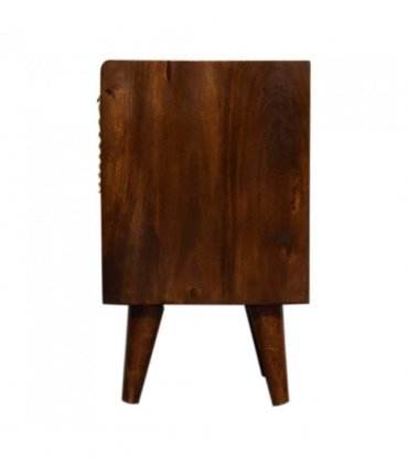 Artisan Furniture Solid Wood Mini Manila Gold 1 Drawer Bedside, 1 Shelf, Brown & Golden