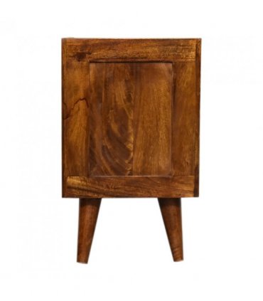 Artisan Furniture Solid Wood Mini Manila Gold 1 Drawer Bedside, 1 Shelf, Brown & Golden