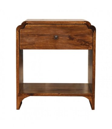 Artisan Furniture Solid Wood Newton Bedside, 1 Drawer, 1 Open Slot, Brown
