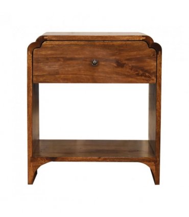 Artisan Furniture Solid Wood Newton Bedside, 1 Drawer, 1 Open Slot, Brown