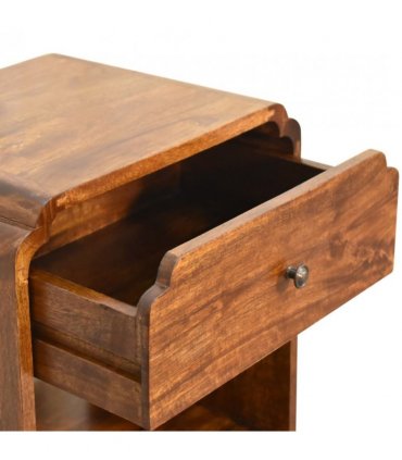 Artisan Furniture Solid Wood Newton Bedside, 1 Drawer, 1 Open Slot, Brown