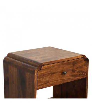 Artisan Furniture Solid Wood Newton Bedside, 1 Drawer, 1 Open Slot, Brown