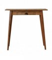 Artisan Furniture Solid Wood Mini Nordic Style Writing Desk, 1 Drawer, Nordic Legs, Brown