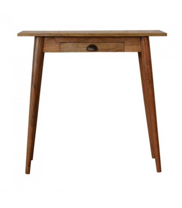 Artisan Furniture Solid Wood Mini Nordic Style Writing Desk, 1 Drawer, Nordic Legs, Brown