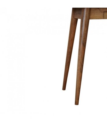 Artisan Furniture Solid Wood Mini Nordic Style Writing Desk, 1 Drawer, Nordic Legs, Brown